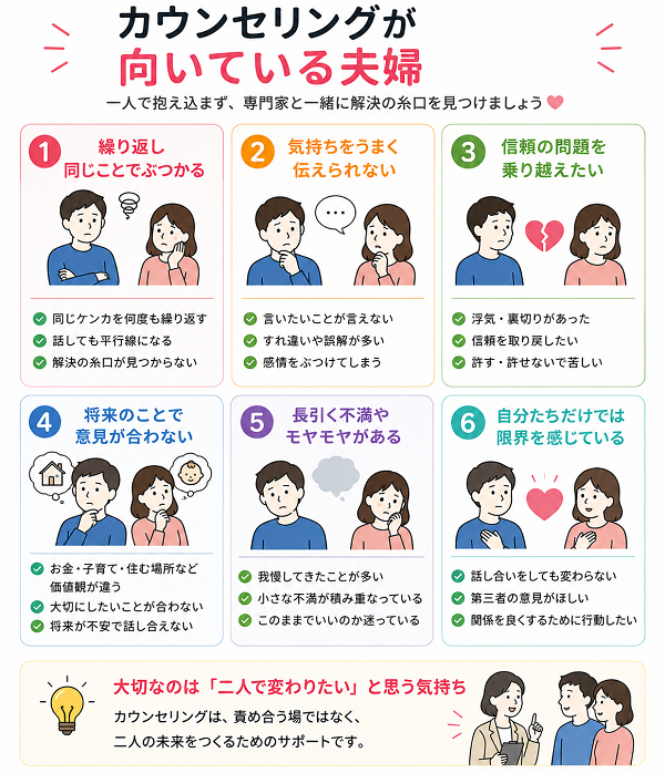 カウンセリングが向いている夫婦