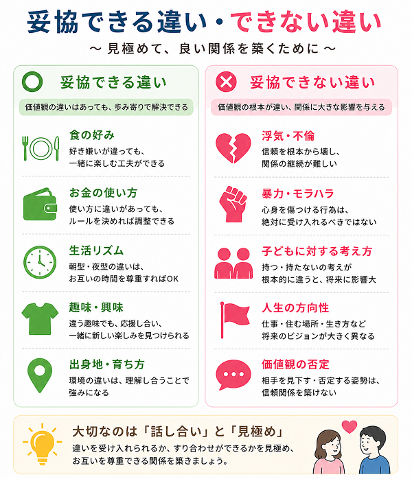 妥協できる違い・できない違い