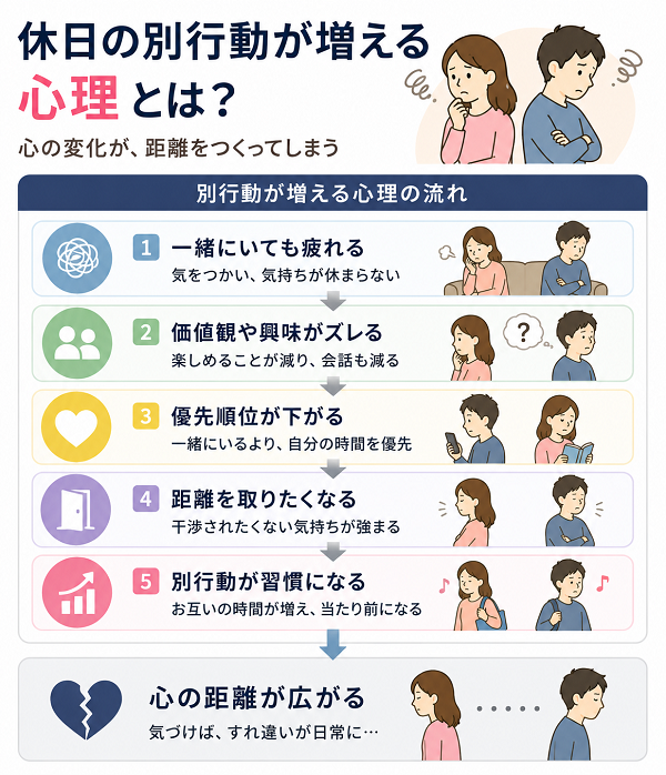 休日の別行動が増える心理とは?