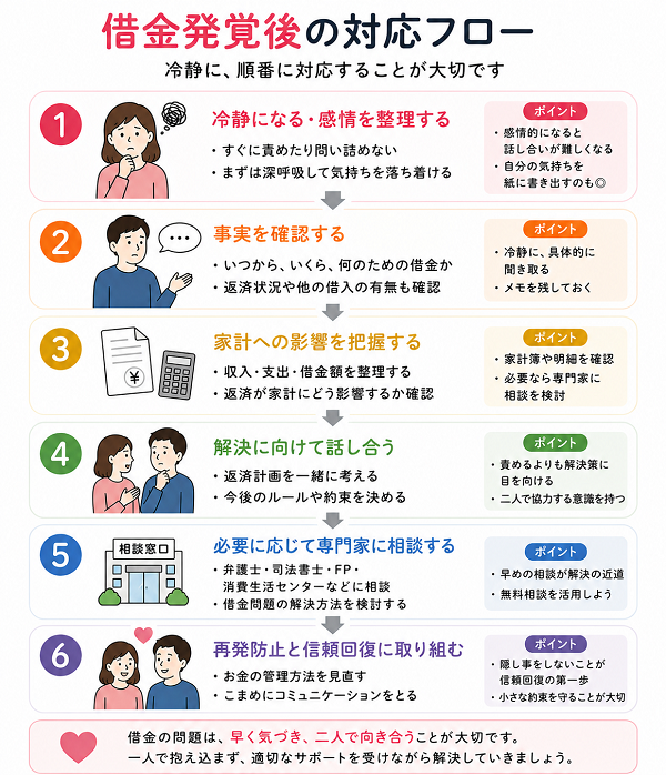 借金発覚後の対応フロー