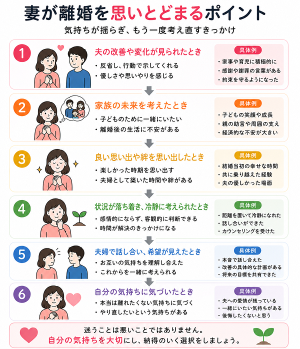 妻が離婚を思いとどまるポイント